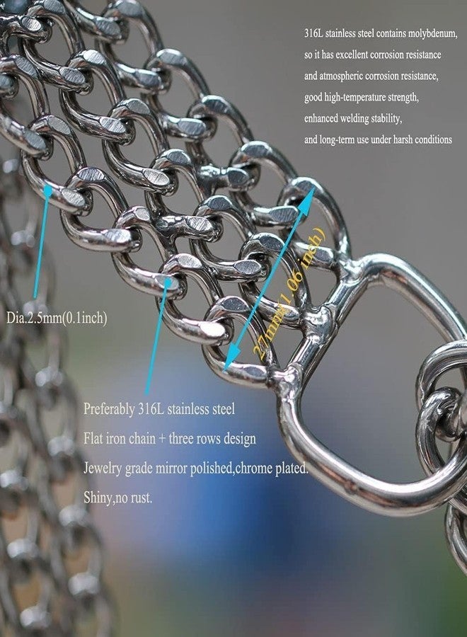 The DDS Store Chain Stainless Steel Two Chain Heavy Duty Semi Choke Martingale Dog Collar for Medium and Large Dogs Pack of 1 - Image 3